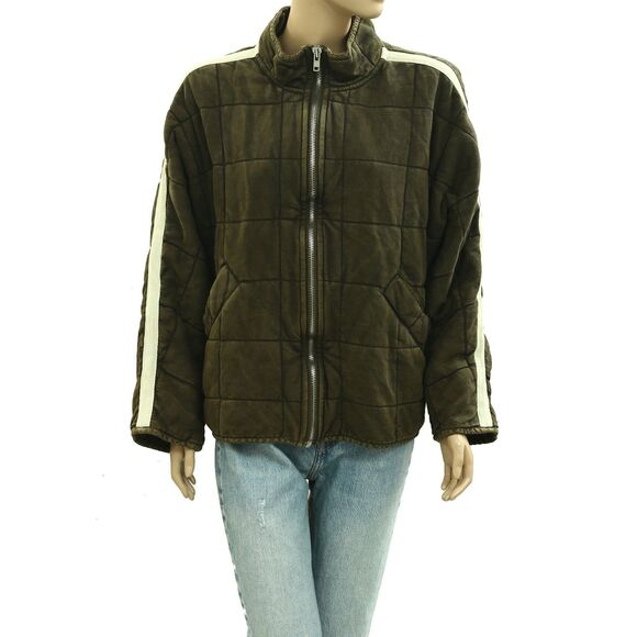 Free People Jackets & Blazers - Free People Dolman Quilted Knit Jacket Top Oversized Zip-up Slouchy S 284078